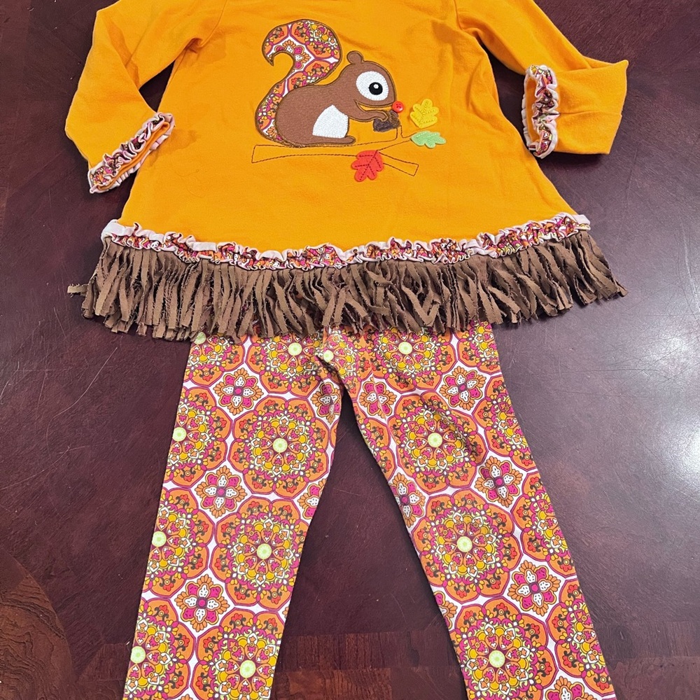 Bonnie Jean Orange Squirrel Kids Set